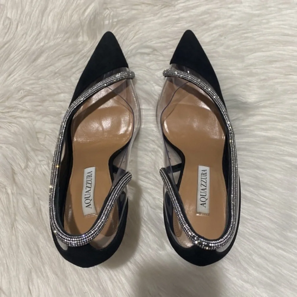 Aquazzura Tres Mondaine 105 suede pumps size 38EU‎